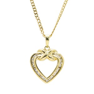 14K Diamond Heart Pendant on Chain
